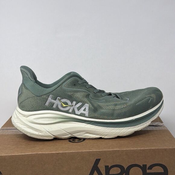 HOKA One One Clifton 10 Mens Size 14D Green Running Sneakers + NEW INSOLE main image 10